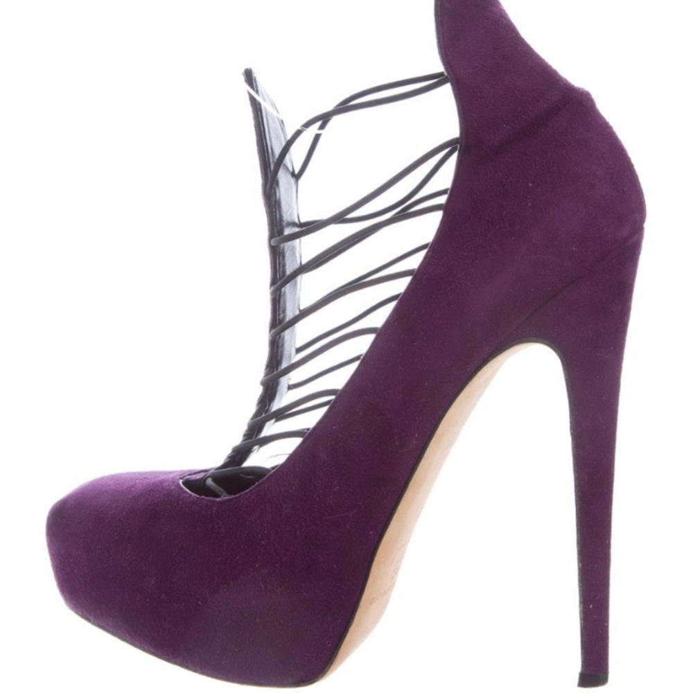 Brian Atwood Purple Strappy Stiletto